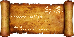Szobota Róza névjegykártya